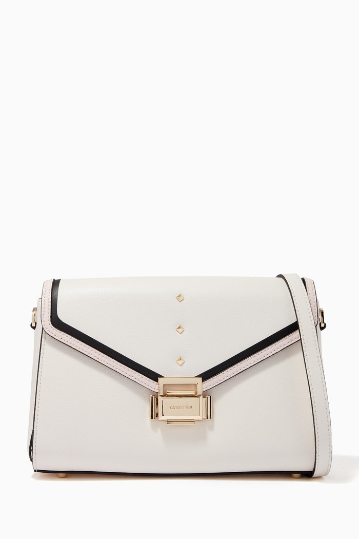

Medium Ginger Crossbody in Micro-grain Calfskin, White