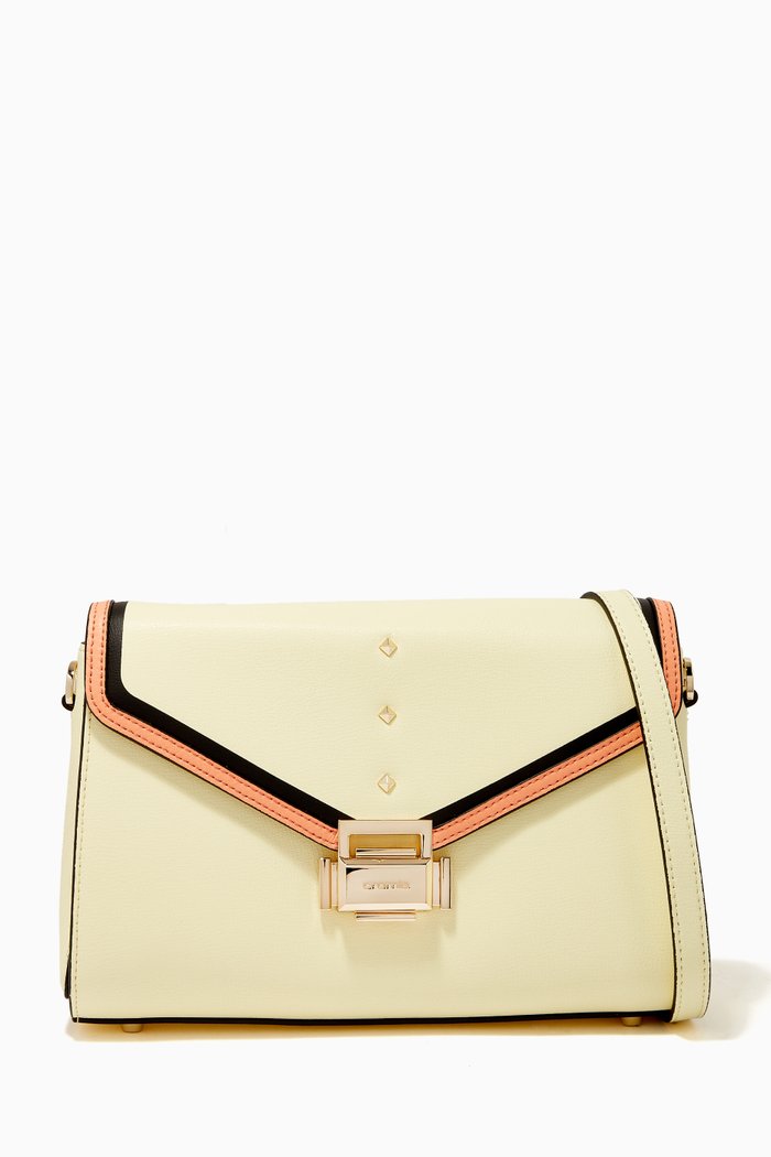 Medium Ginger Crossbody in Micro-grain Calfskin, Yellow