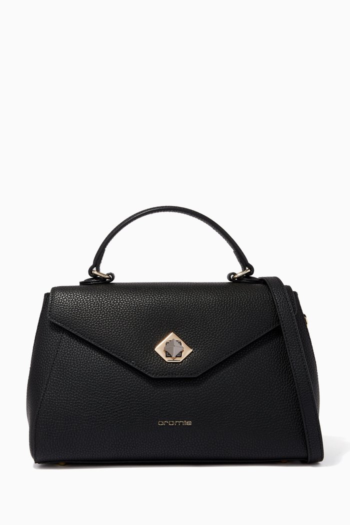 

Mina Handbag in Micro-grain Calfskin, Black