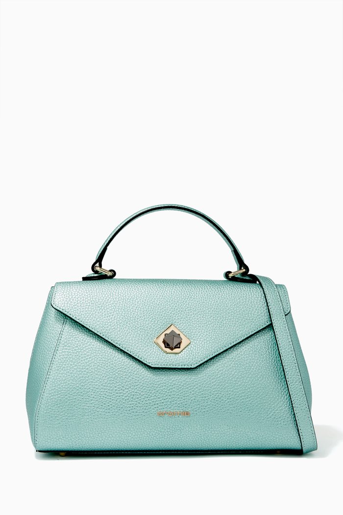 

Mina Handbag in Micro-grain Calfskin, Green