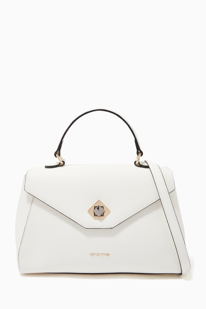 

Mina Handbag in Micro-grain Calfskin, White