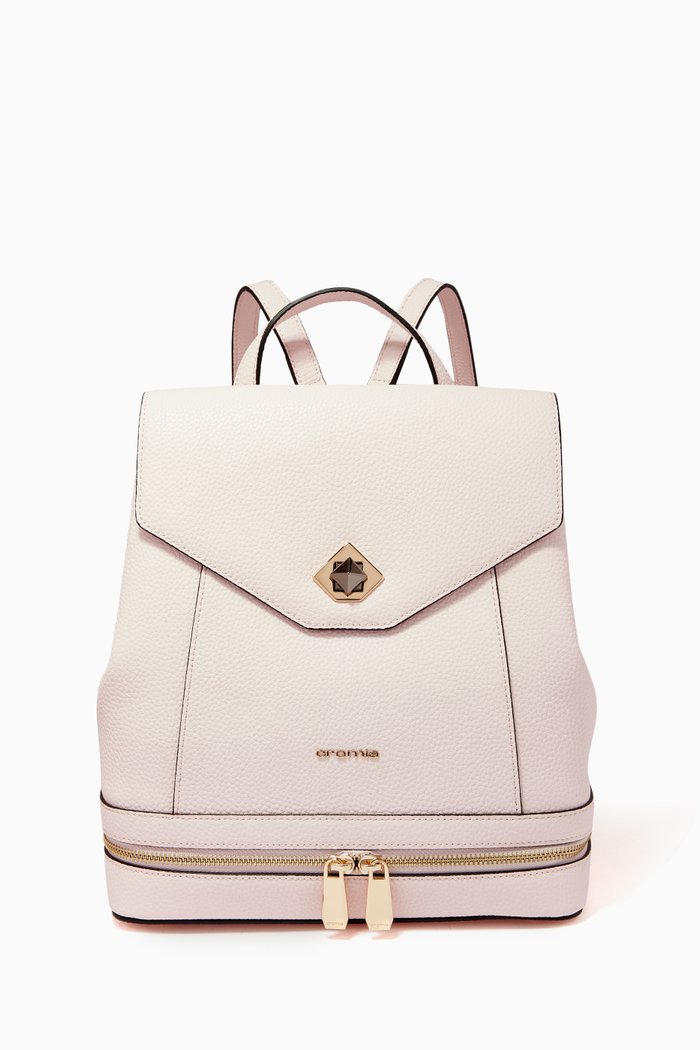 

Mina Backpack in Deer-print Calfskin, Pink