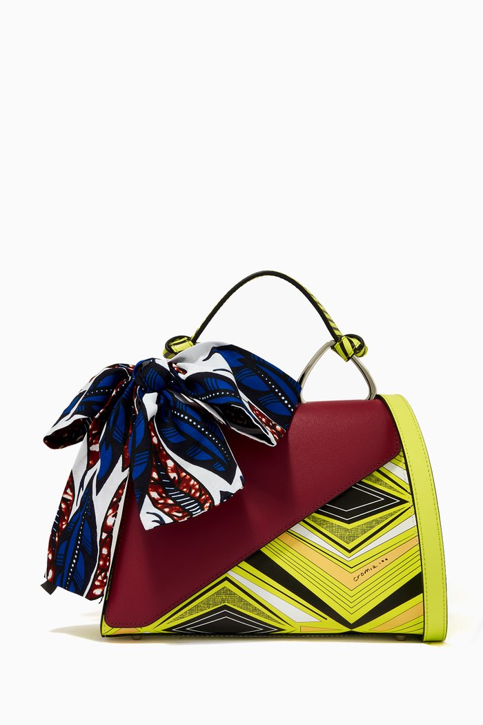 Ergobando Handbag in Calfskin Leather, Burgundy