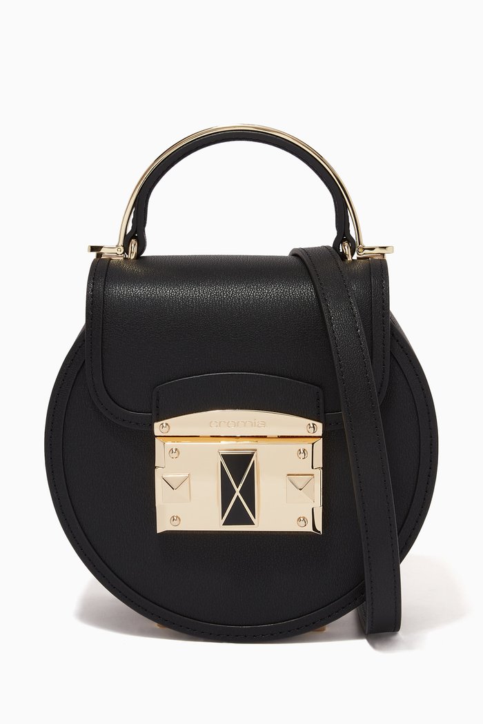 IT Eyeliner Round Bag in Calfskin, Black