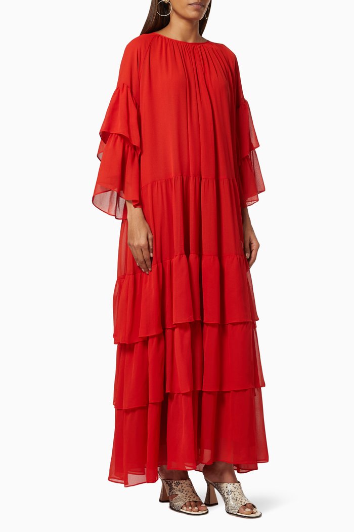 

Layered Tiered Dress, Red