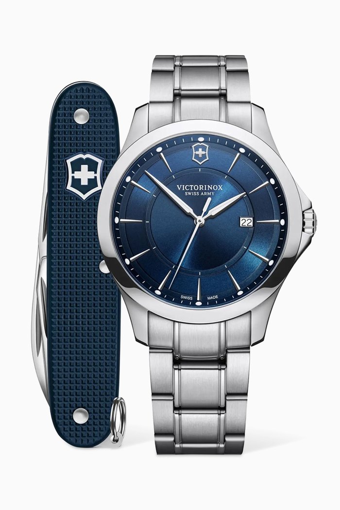 

Alliance Quartz Watch & Swiss Army Knife Set, Blue