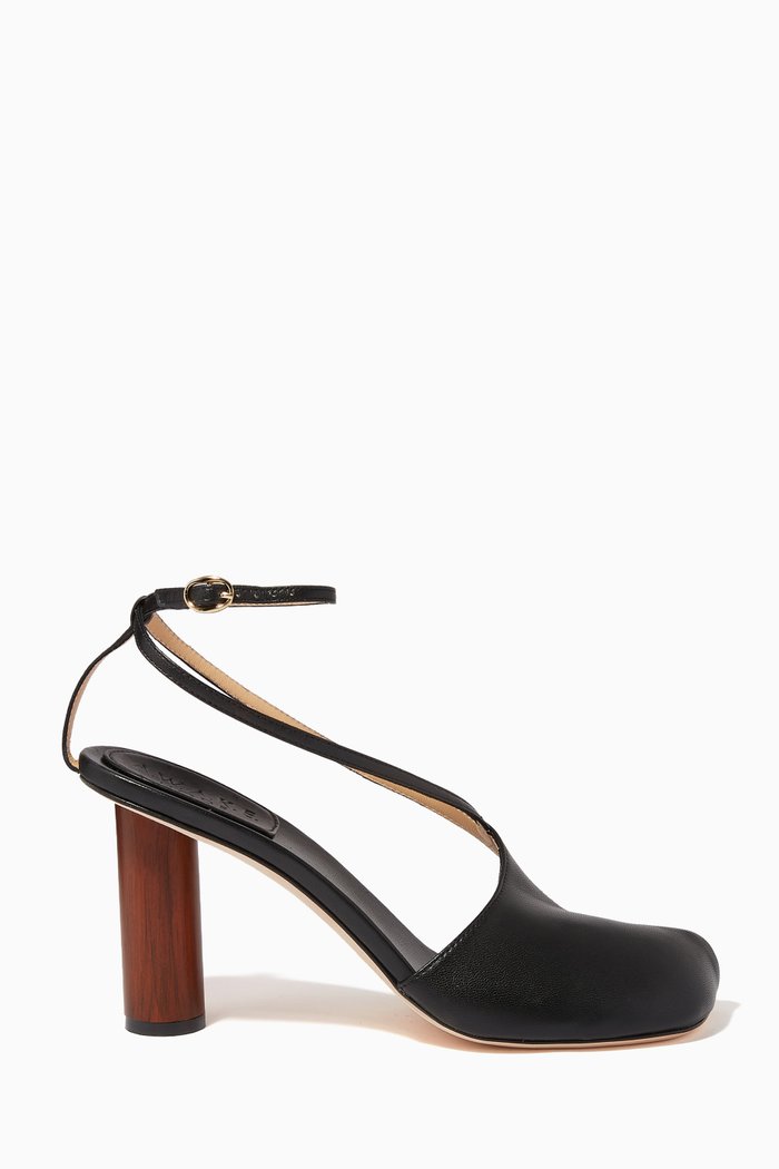 

Christine 95 Asymmetric Sandals in Nappa, Black