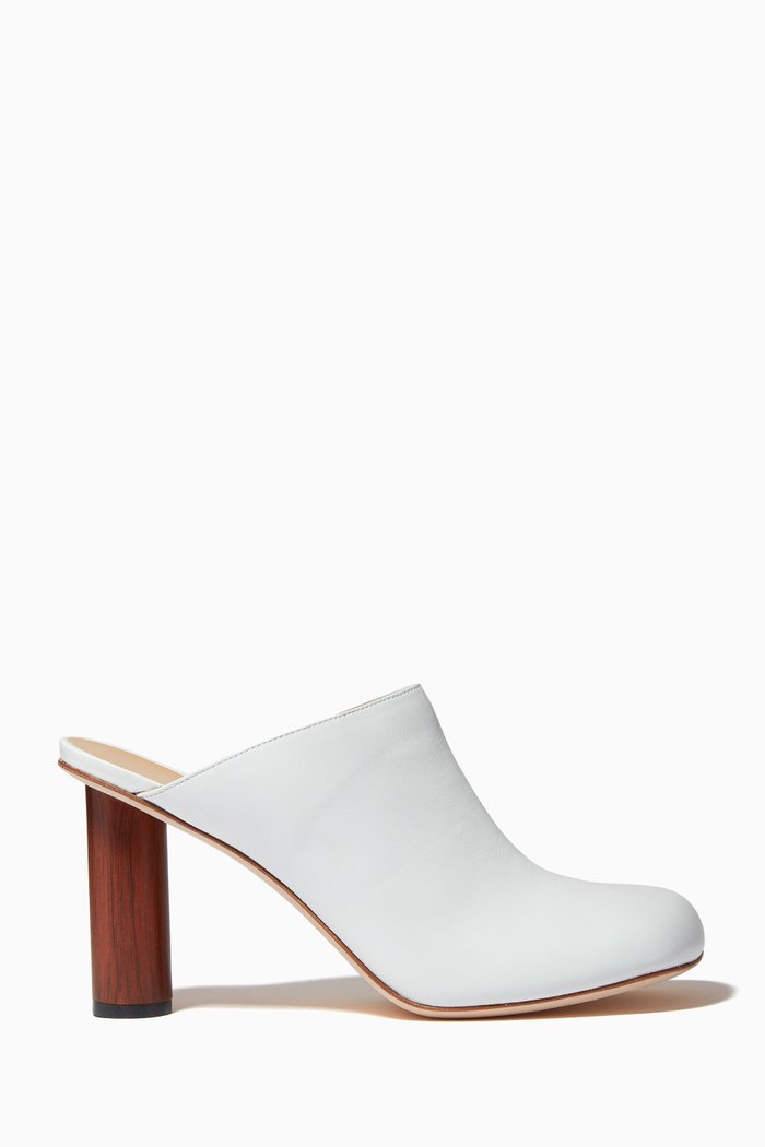 

Ariana 80 Mules in Nappa, White