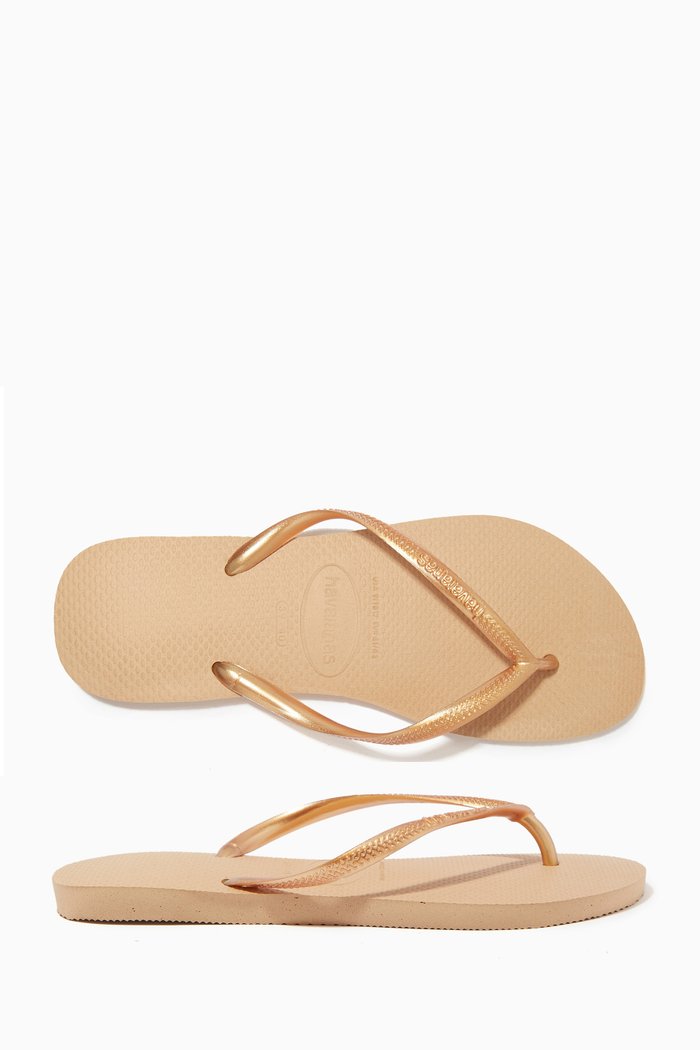 

Slip Flip Flops in Rubber, Gold