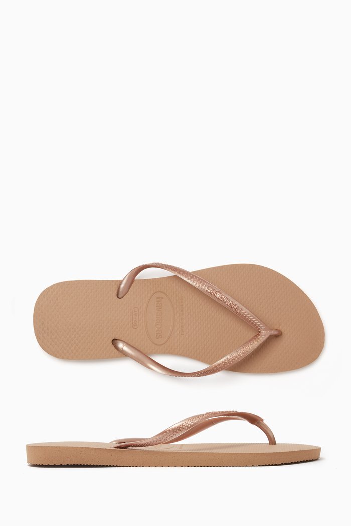 

Slim Flip Flops in Rubber, Rose gold