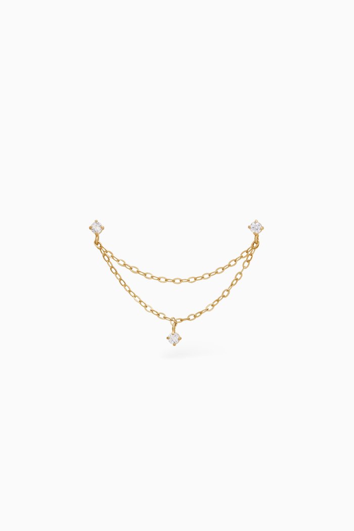 

Chain Reaction Linked Stud in 14kt Yellow Gold