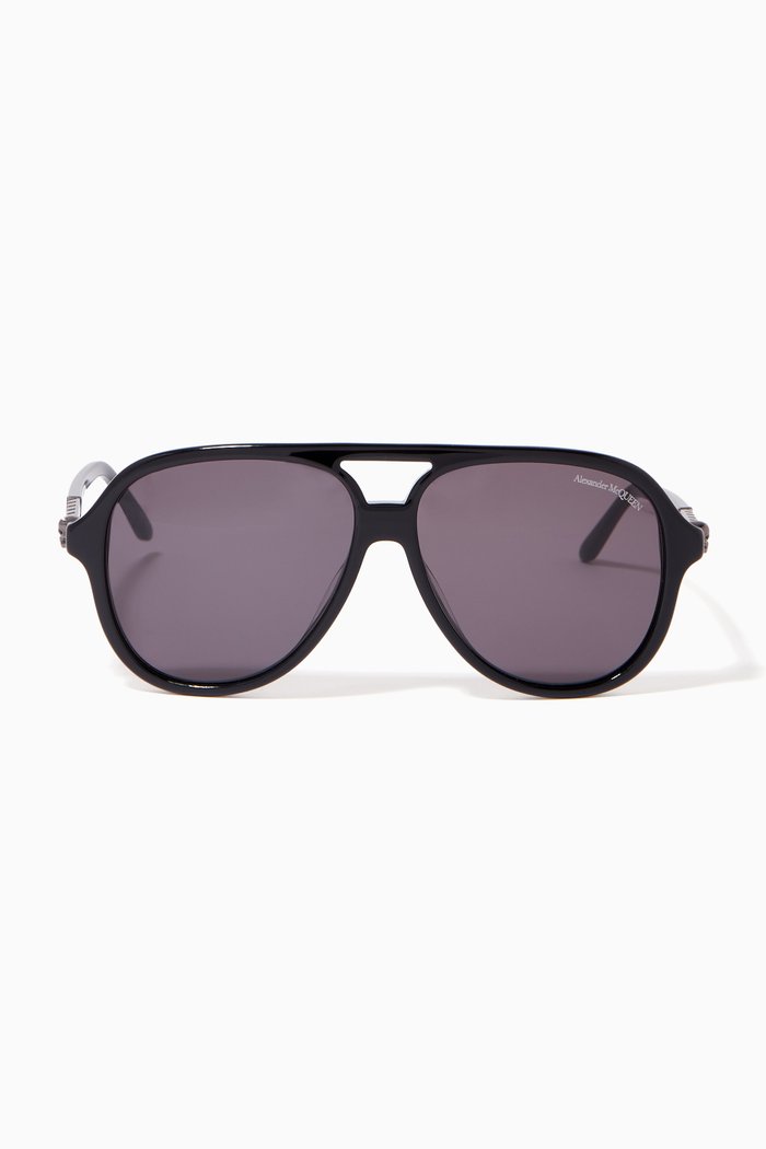 

Skull Aviator Sunglasses, Black