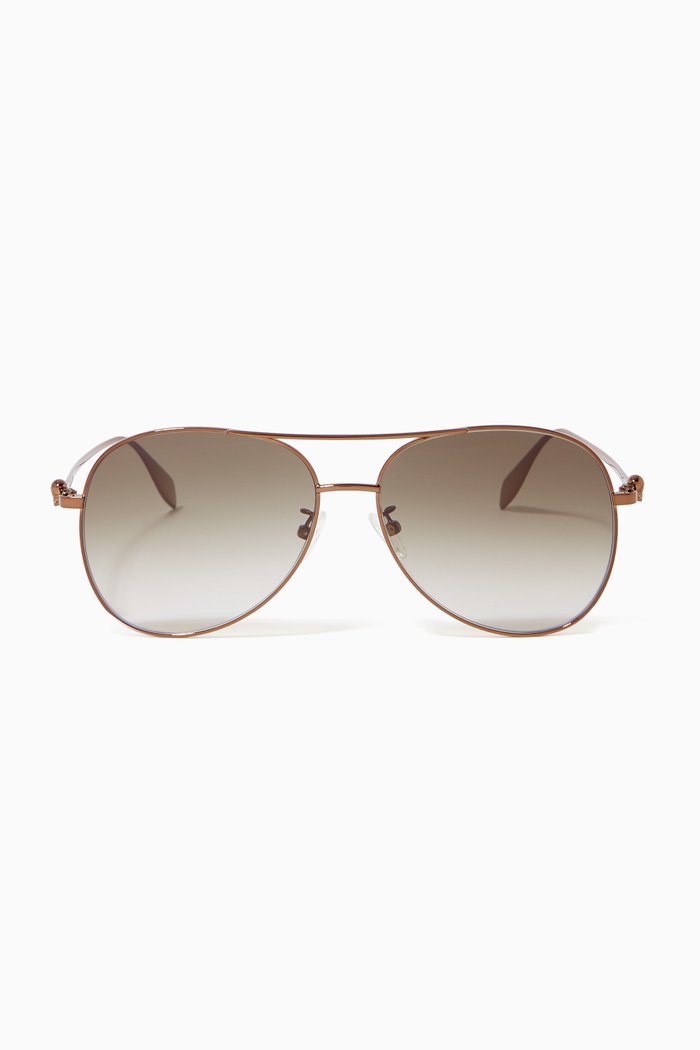 

Light Skull Pilot Sunglasses, Green