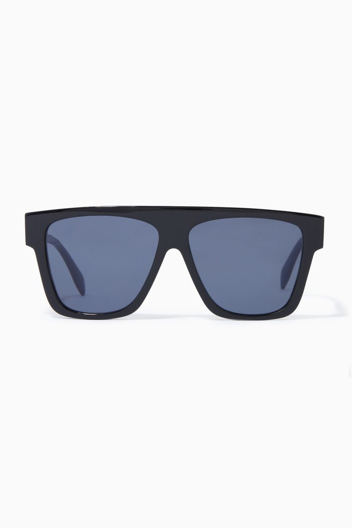 

Selvedge Flat Top Sunglasses in Acetate, Black