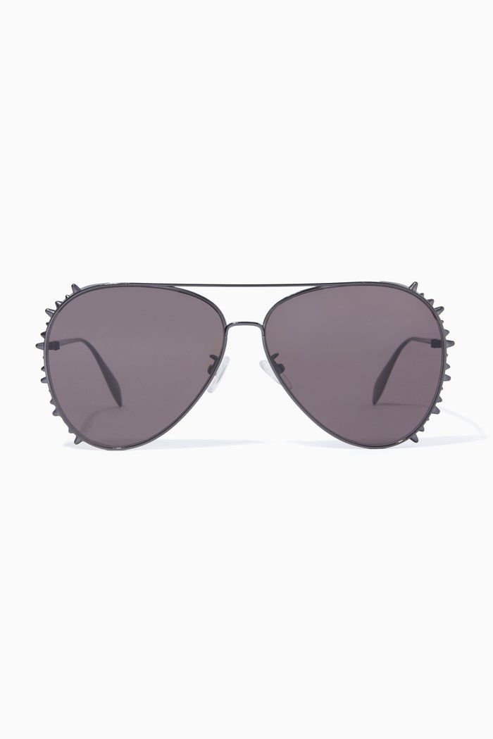 

Punk Stud Pilot Sunglasses, Silver