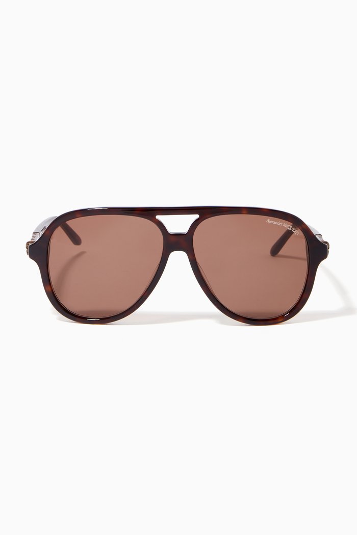 

Skull Aviator Sunglasses, Brown
