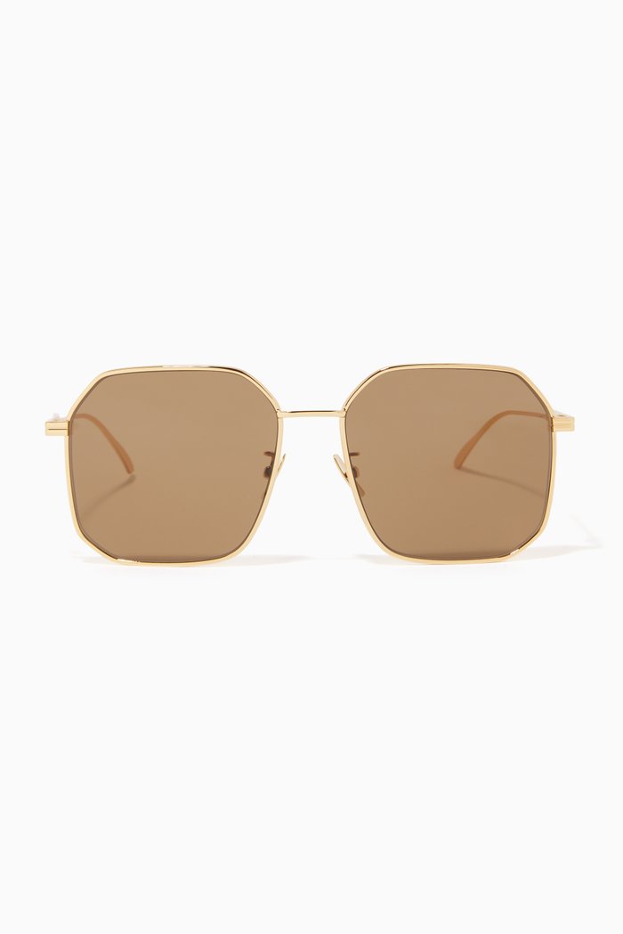 Square Sunglasses, Gold