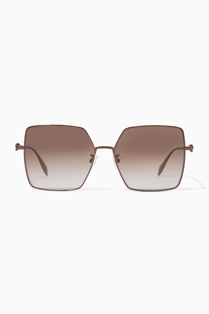 

Light Skull Square Sunglasses in Metal, Brown