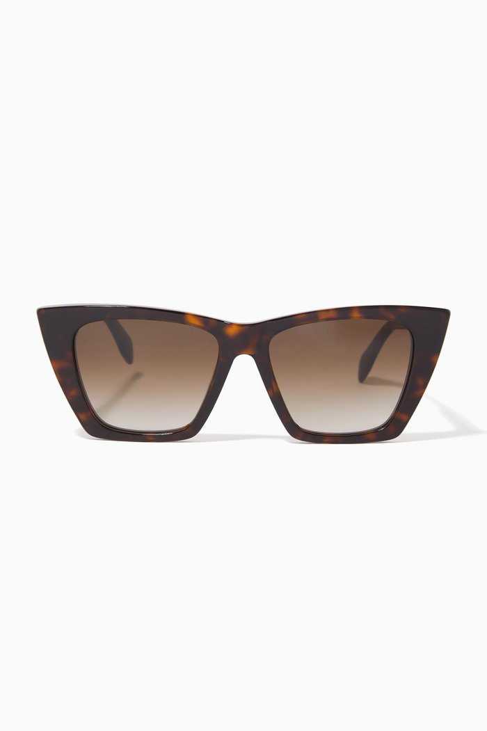 

Selvedge Cat-eye Sunglasses in Acetate, Brown