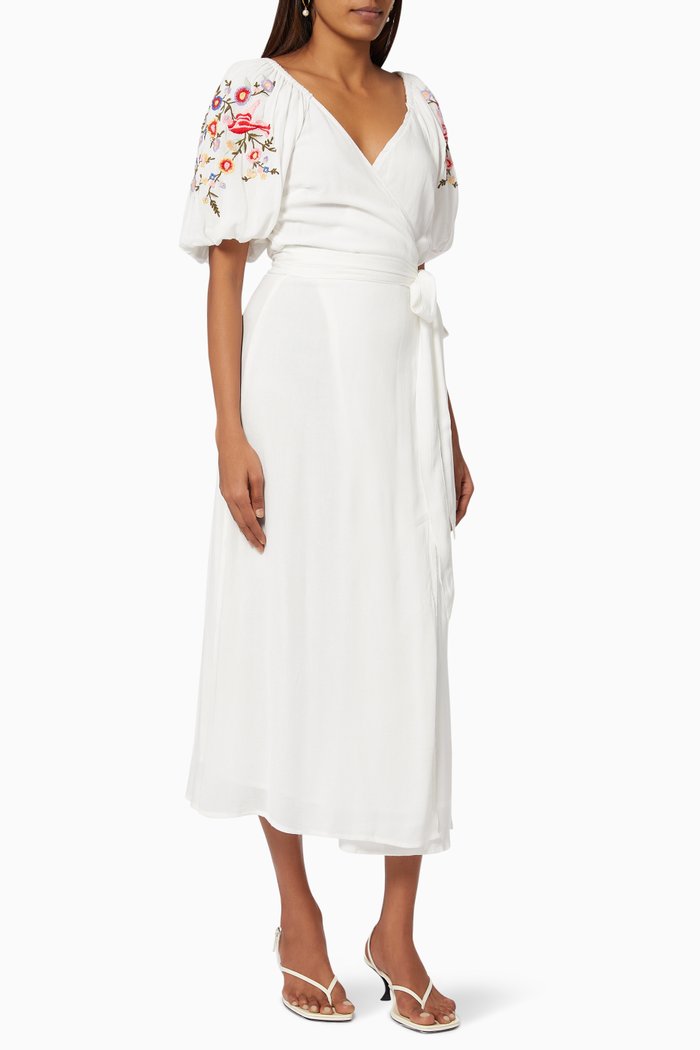 White Meadow Maxi Dress in Viscose