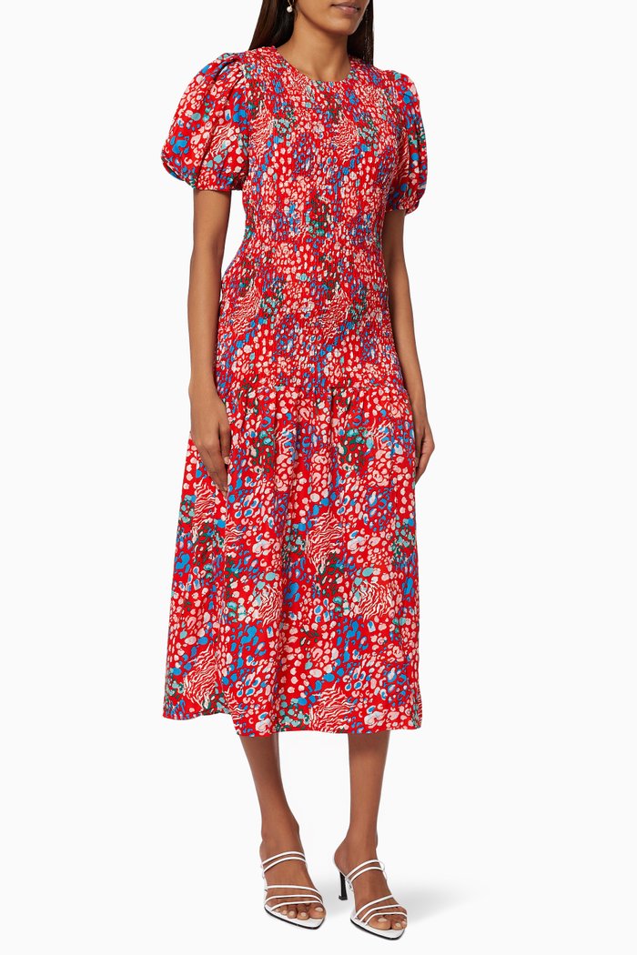 

Scarlett Maxi Dress in Stretch Crepe, Orange