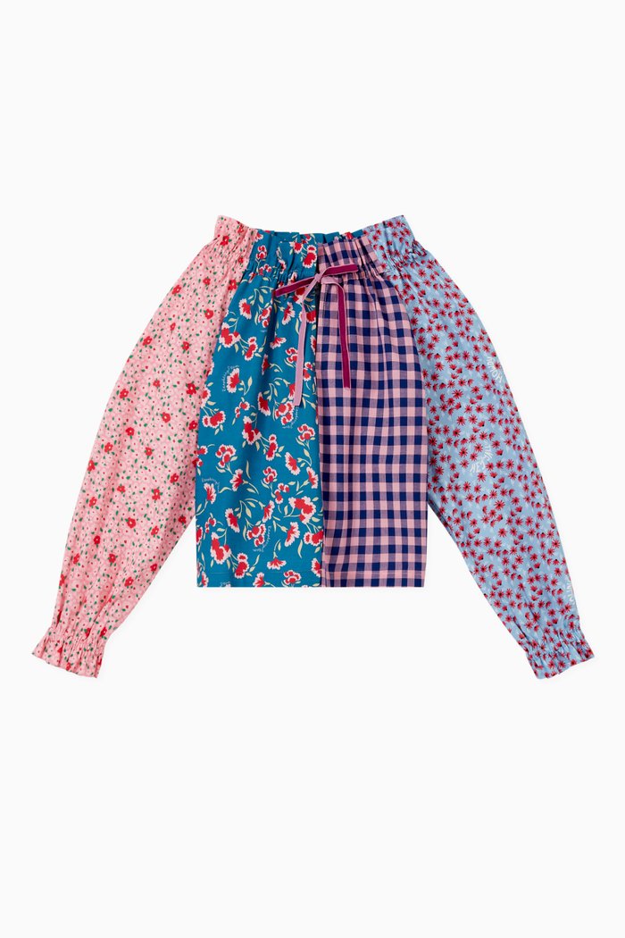 Anna-Bella Top in Cotton Poplin, Multicolour