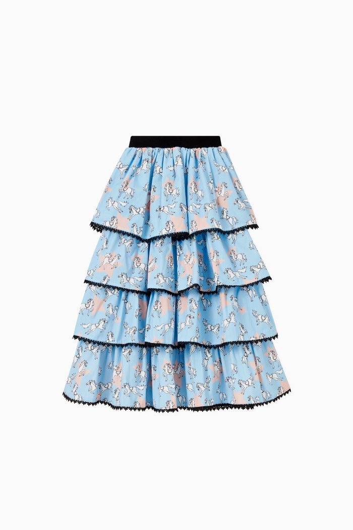 

Clementine Skirt in Cotton, Blue