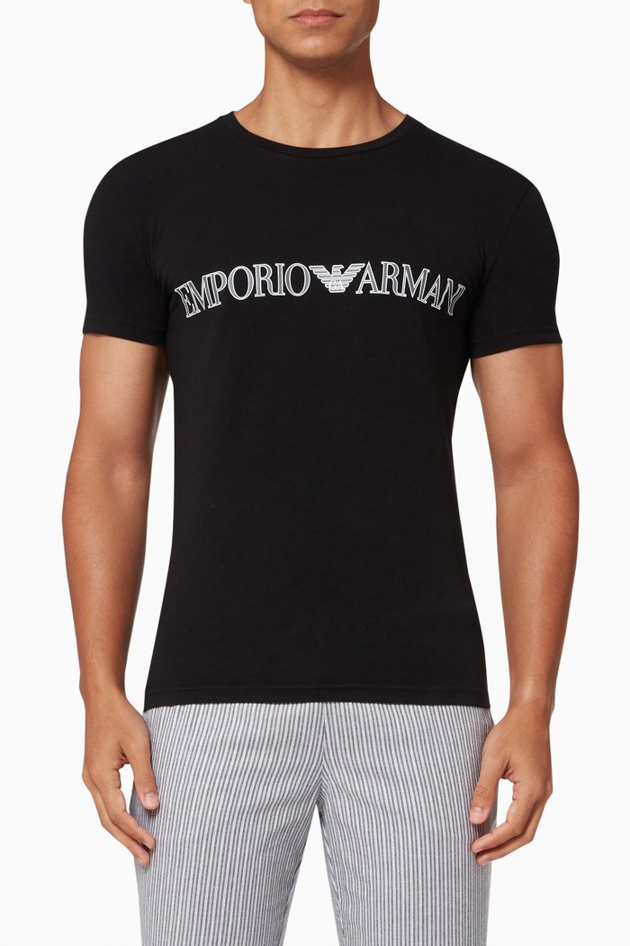 

N45 Megalogo Loungewear T-shirt in Jersey, Black