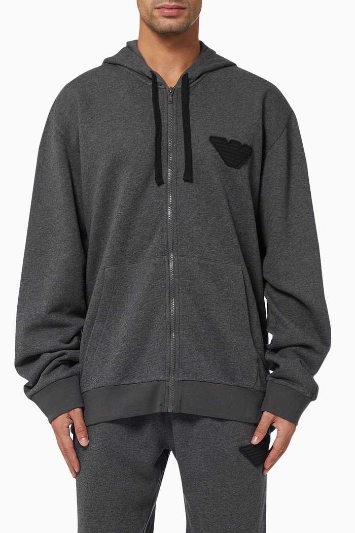 T46 Lounge Sweatshirt in Waffle Jersey, Grey