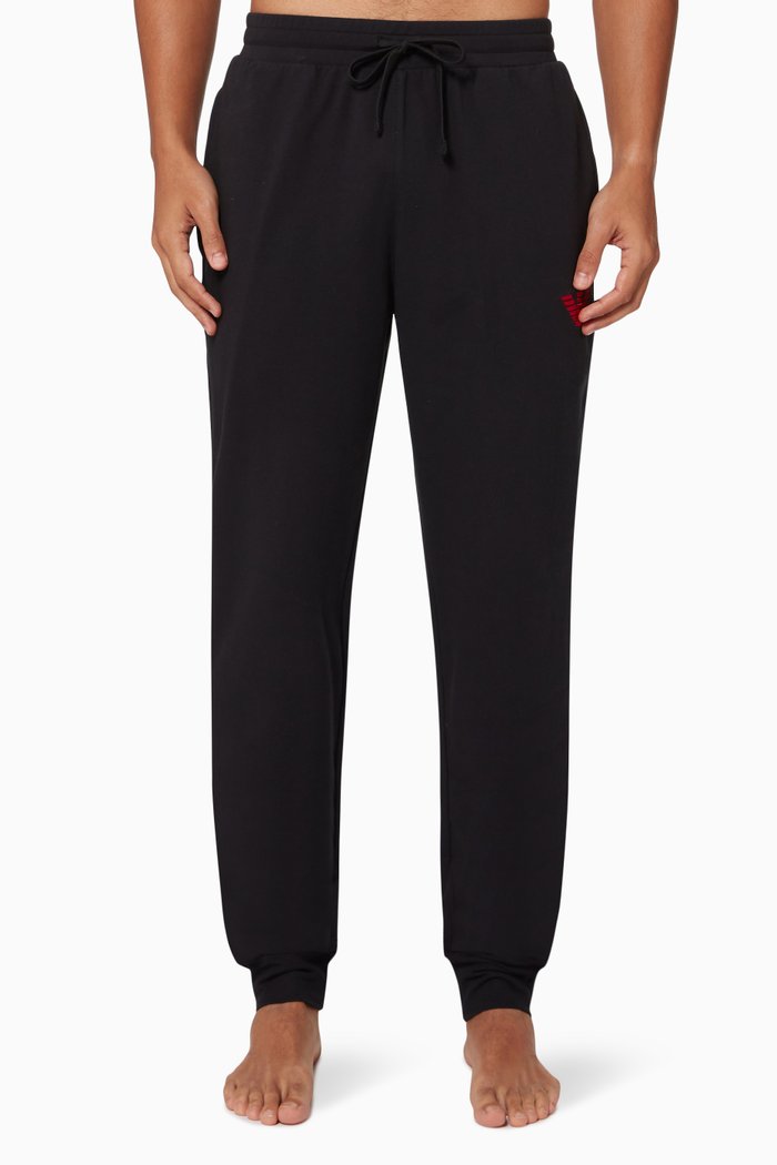 

T44 Loungewear Joggers in Jersey, Black