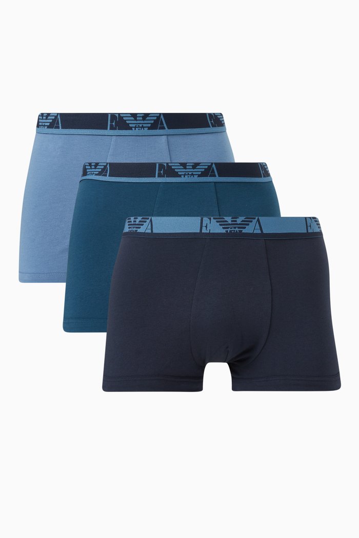 

EA Monogram Boxer Briefs in Cotton Jersey, Set of 3, Multicolour