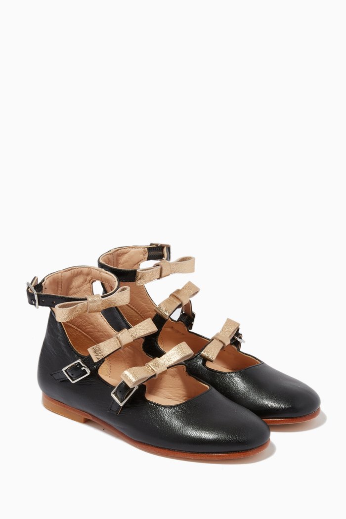 

Gabi Mary Jane Shoes in Leather, Black