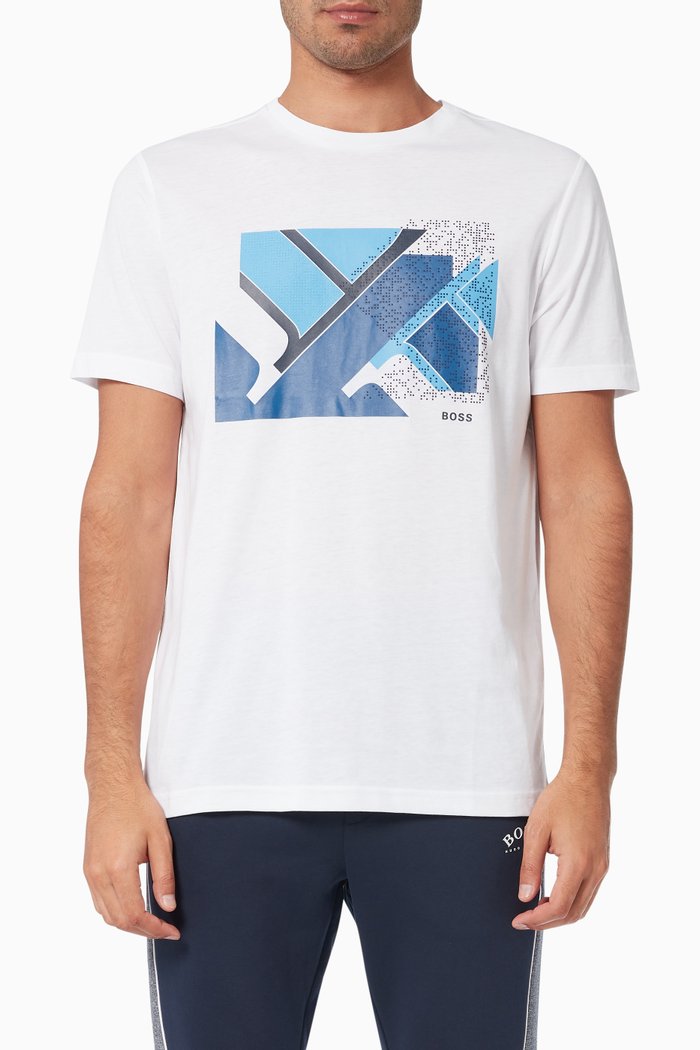 

Graphic Logo Print T-shirt in Cotton, White