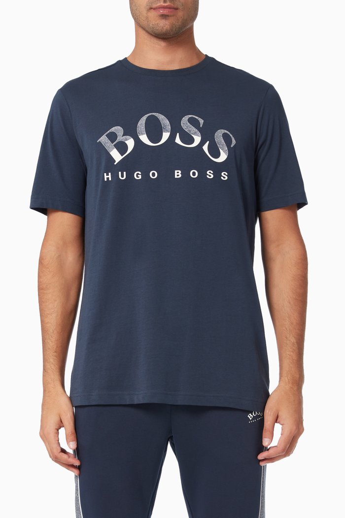 

Logo Print T-shirt in Cotton, Blue