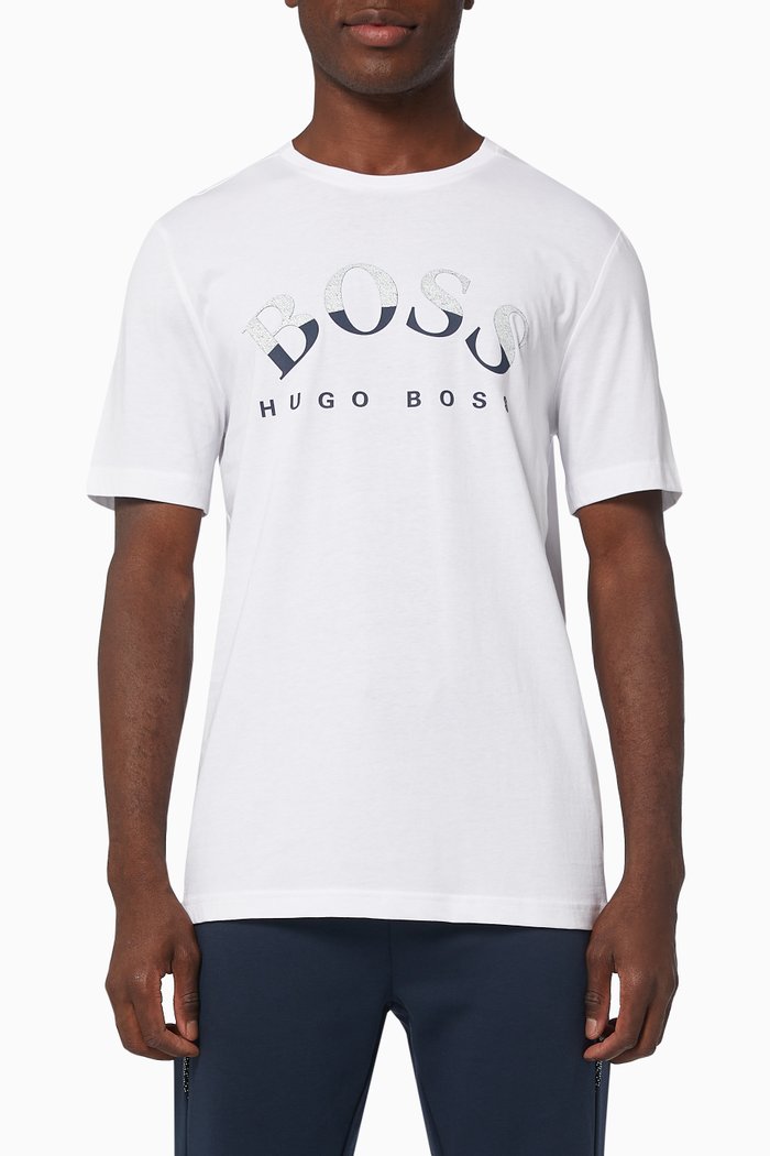 Logo Print T-shirt in Cotton, White