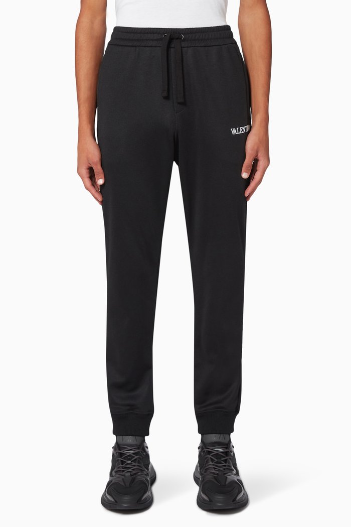 

Valentino Embroidered Sweatpants in Cotton Jersey, Black