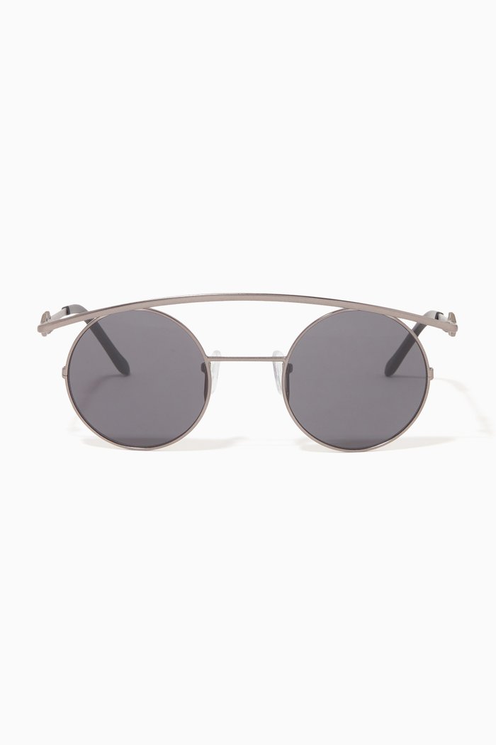 

Retro XL Round Sunglasses in Metal, Black