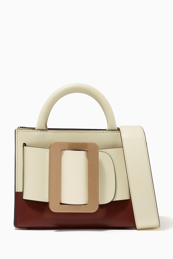 Bobby Tote Bag in Palmellato Calfskin, Neutral