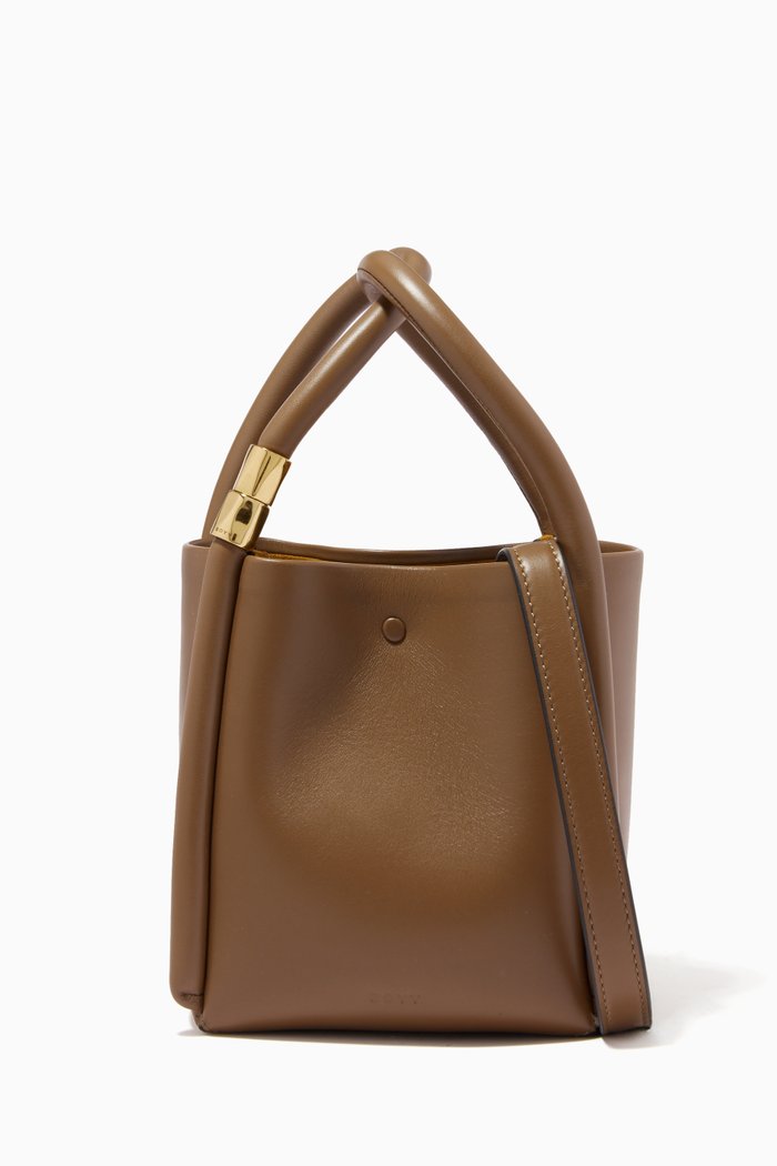 

Lotus 12 Tote Bag in Calfskin, Brown