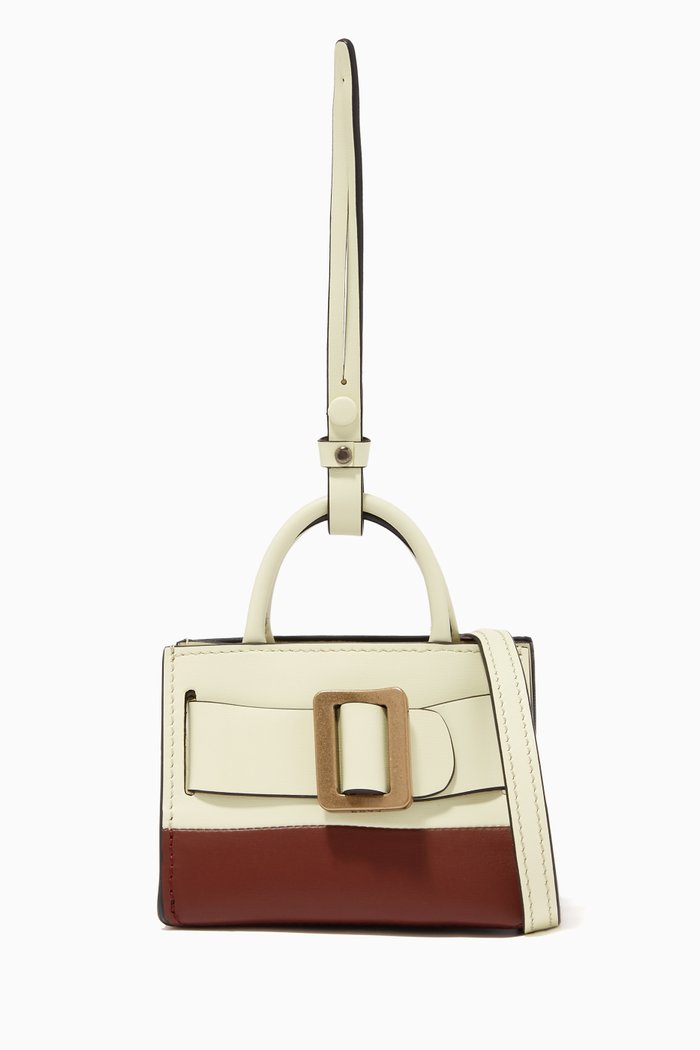 Bobby Charm Bag in Calfskin Leather, Neutral