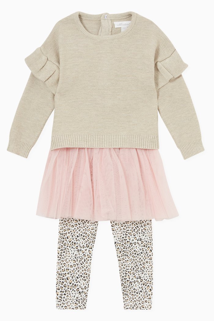 

Sweater Knit Top & Skeggings Set, Multicolour