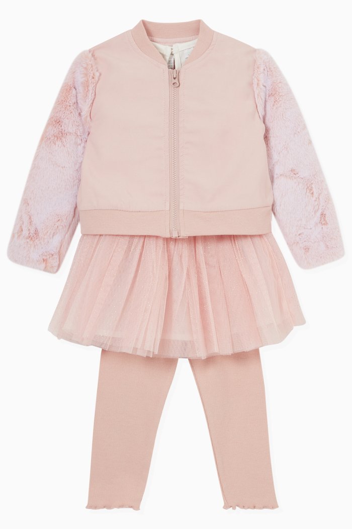 

Bomber Jacket, Tutu Dress & Leggings Set, Pink