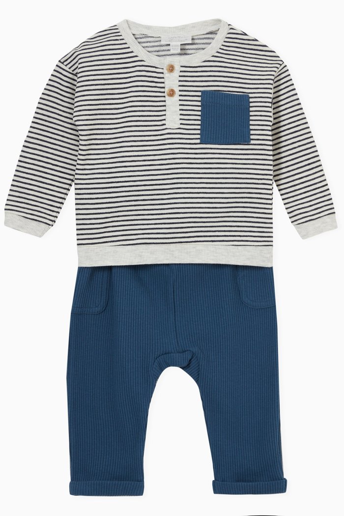 

Stripes T-shirt & Pants Set, Blue
