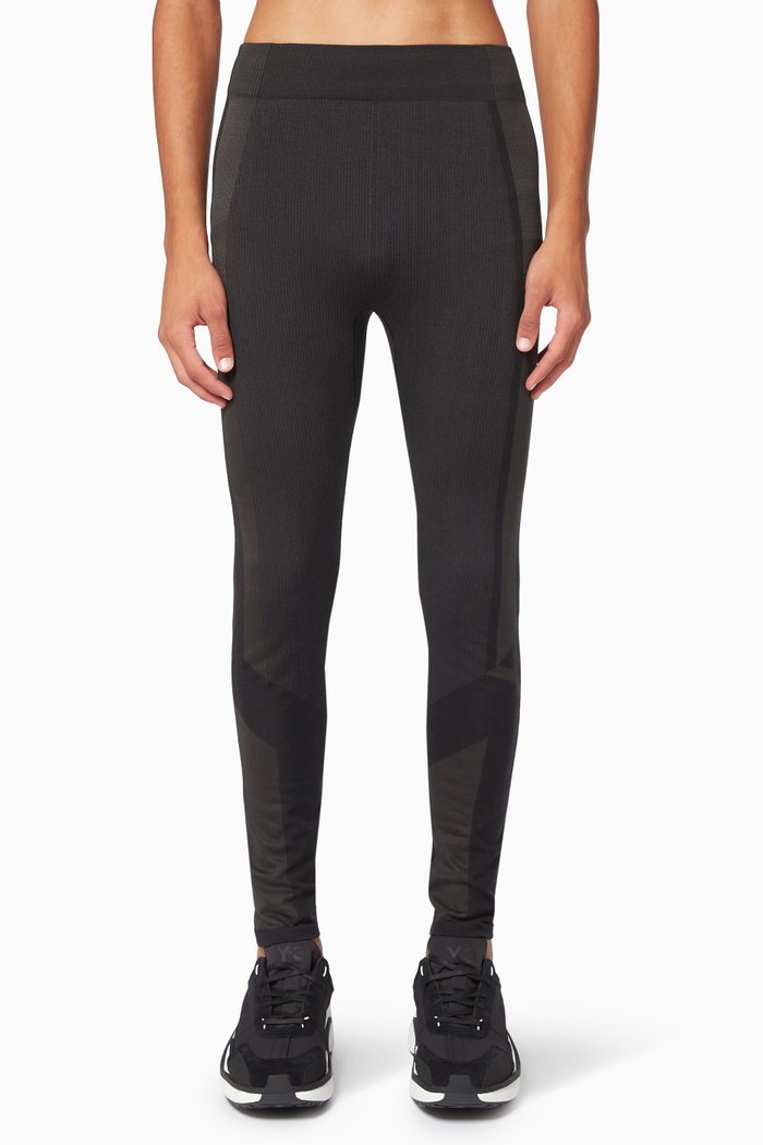 

Classic Running Tights in Wool-blend Knit, Black