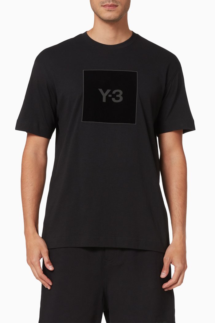 

Y-3 Square Logo T-shirt in Single Jersey, Black