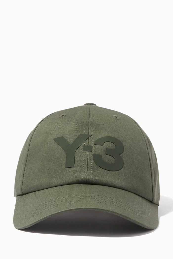 

Y-3 Logo Cap in Cotton Gabardine, Green