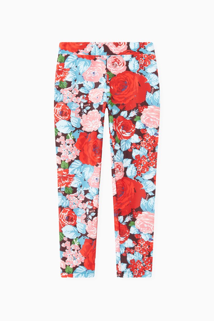 

Floral Leggings in Lycra, Multicolour