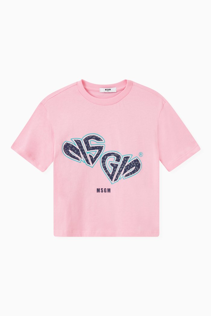 

Heart Logo T-shirt in Cotton, Pink