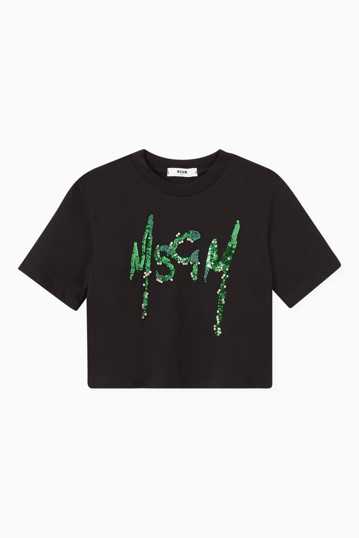 

Glitter Logo T-shirt in Cotton, Black
