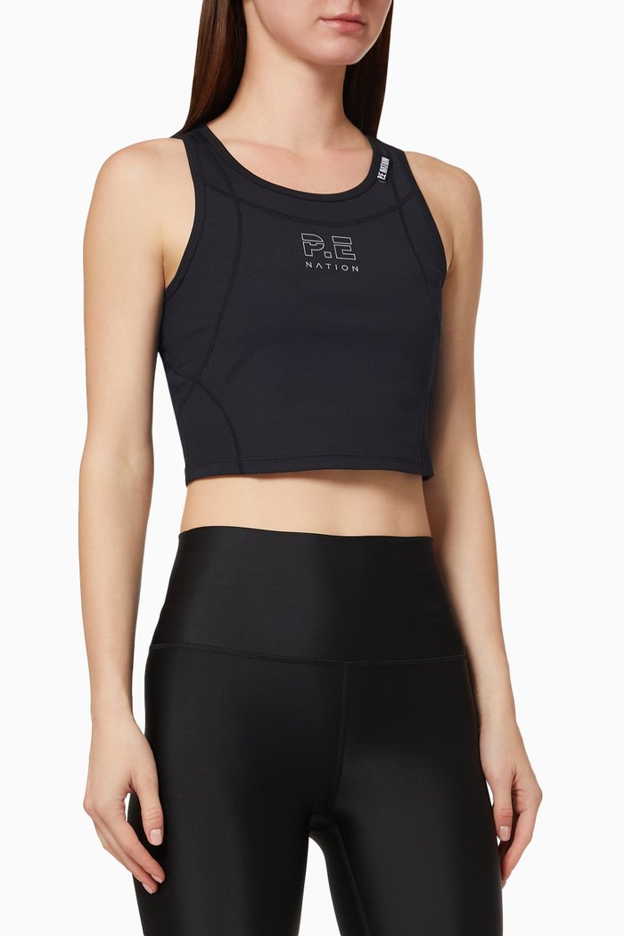 

Goal Side Tank Top in Recycled Nylon, Black
